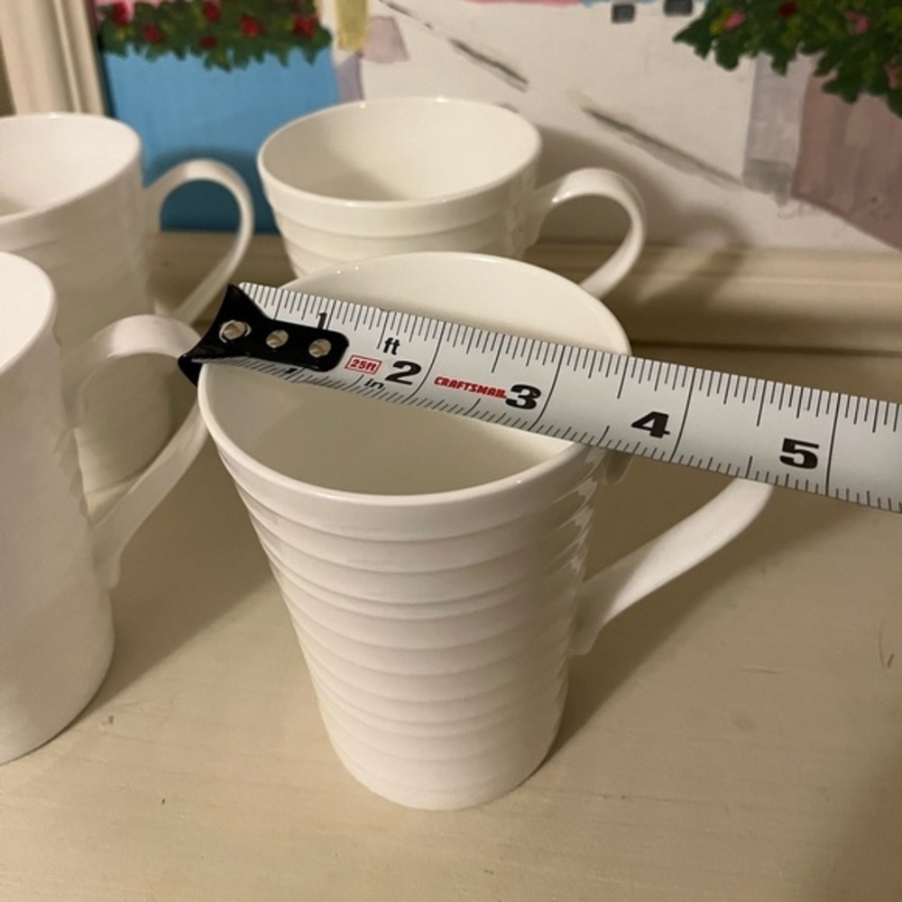 Mikasa Ciara Elegant White Ceramic 10 oz. Mugs Set of Four - Picture 11 of 15